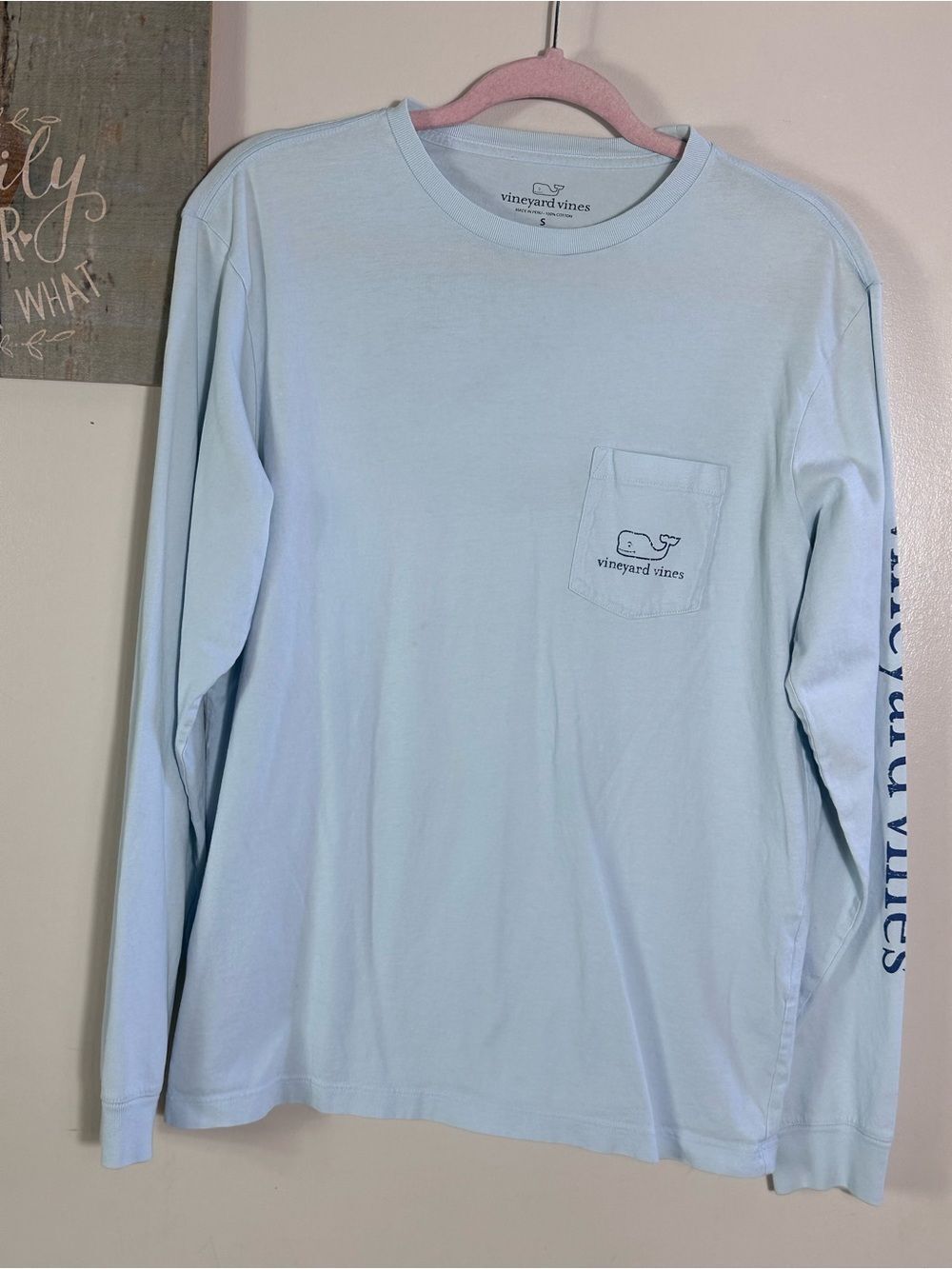 Vineyard Vines Light Blue Long-Sleeve Pocket Tee